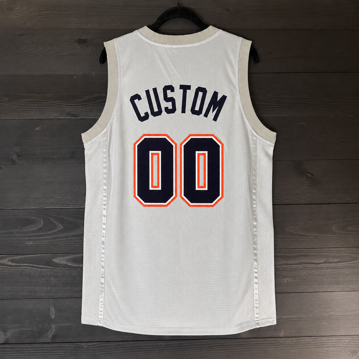 A-117m CUSTOM Name and # Gray Navy Orange White Basketball Jersey - MADE TO ORDER]