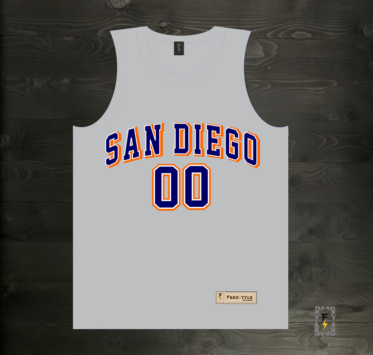 A-117m CUSTOM Name and # Gray Navy Orange White Basketball Jersey - MADE TO ORDER]