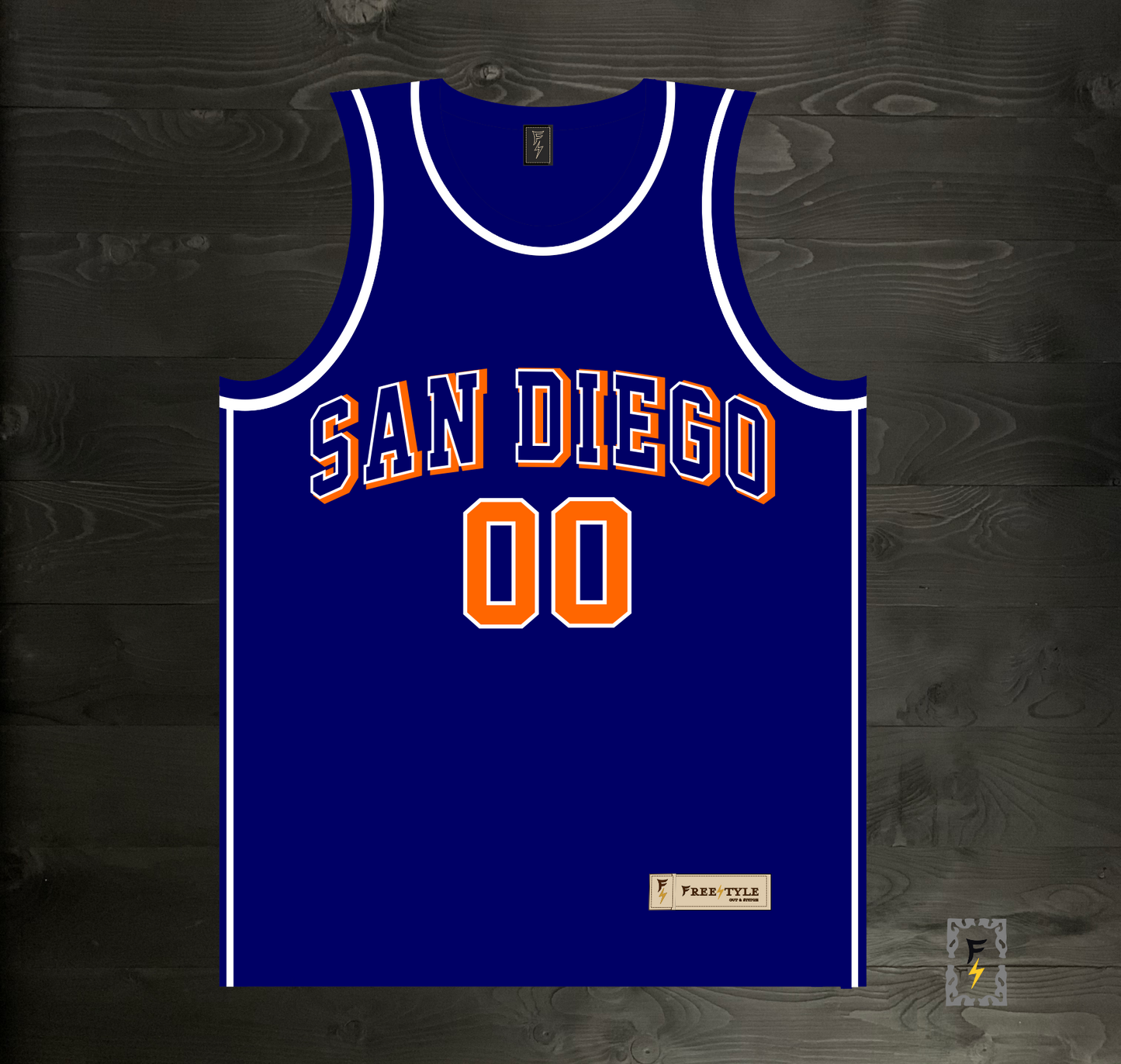 A-118m CUSTOM Name and # Navy Orange White w Pinstripes Basketball Jersey - MADE TO ORDER