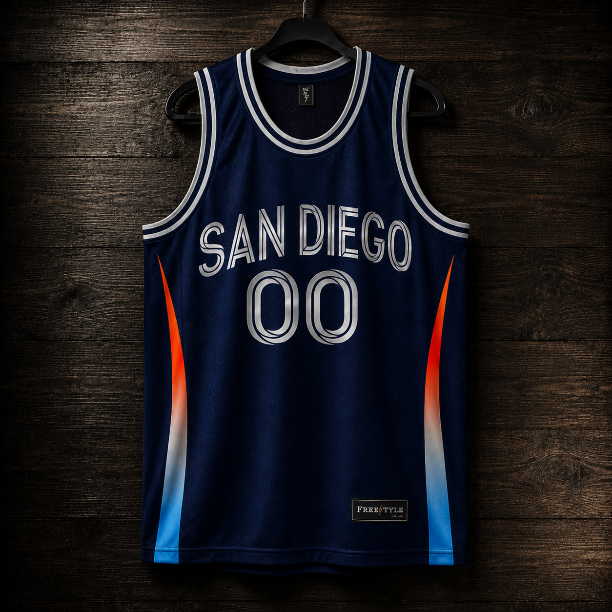 F-003m CUSTOM Name and # Navy Silver Multi Color Basketball Jersey - MADE TO ORDER