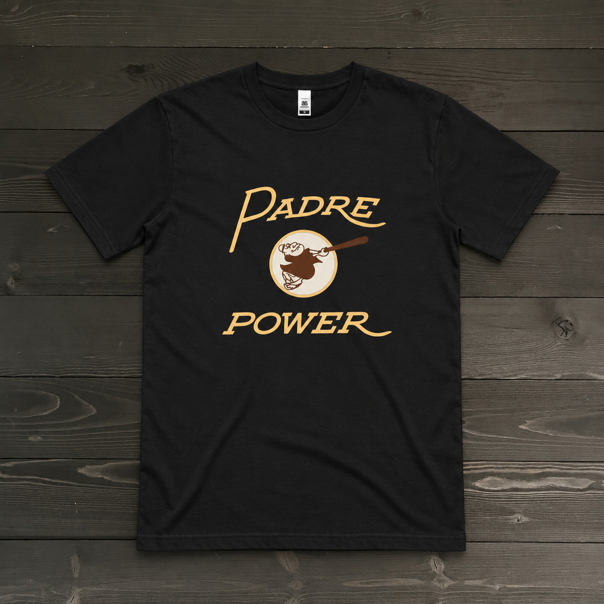 Men Padre Power Black Tee| TM-005