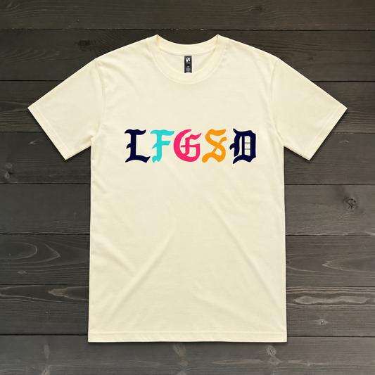 Men LFGSD Creme Multi Color Old English | TM-012