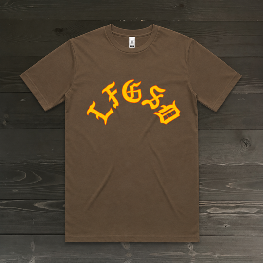 Men LFGSD Brown Yellow Orange Old English Arch | TM-015