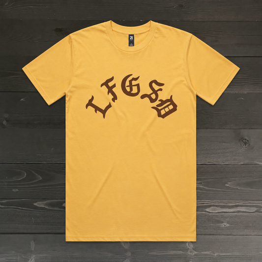 Men LFGSD Yellow Brown Old English Arch | TM-016
