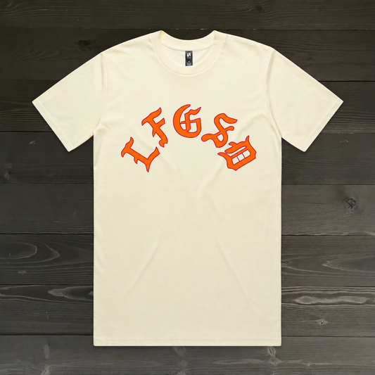 Men LFGSD Creme Orange Magenta Old English Arch | TM-018