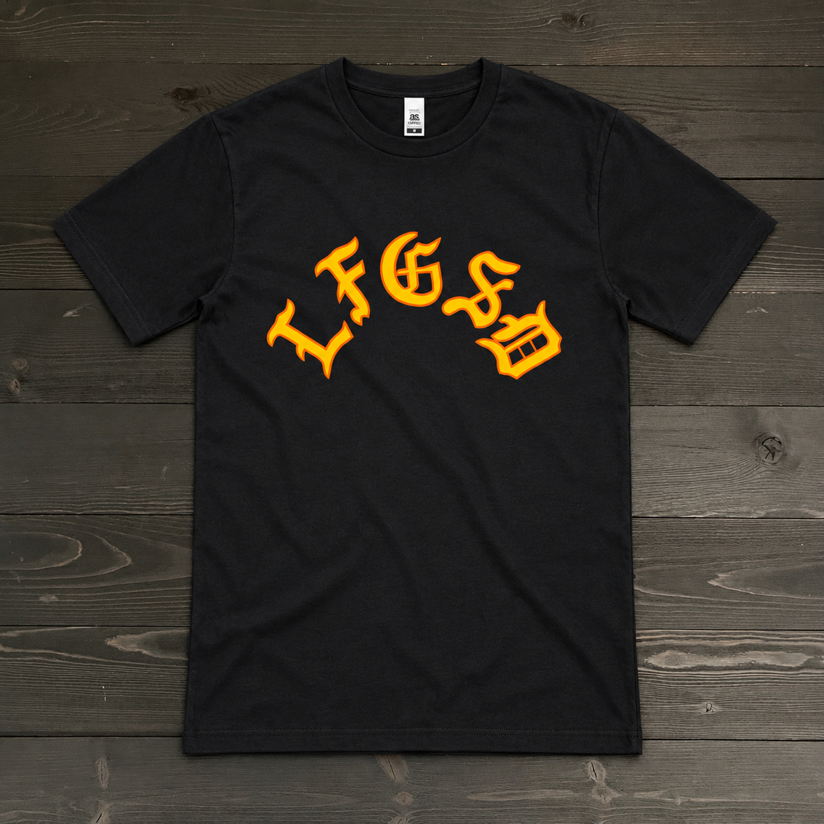 Men LFGSD Black Yellow Orange Old English Arch | TM-019