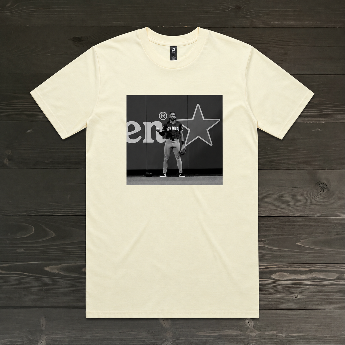 Men "The Pose" on Creme Tee | TM-A203