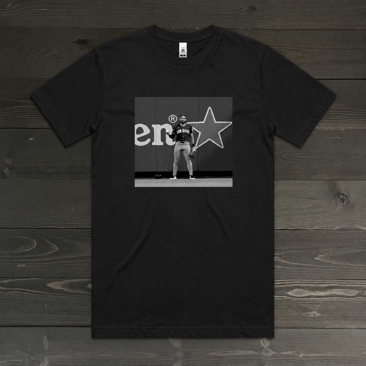Men "The Pose" on Black Tee | TM-A204