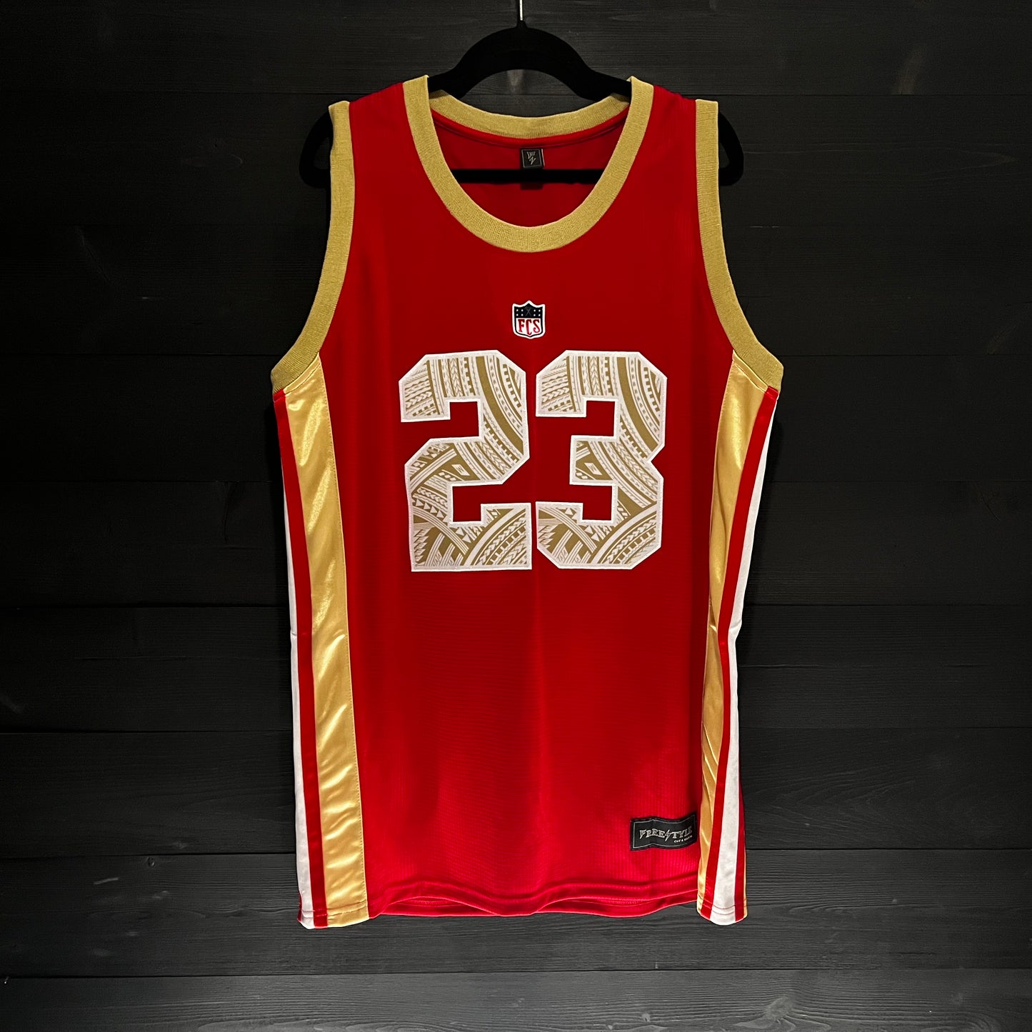 N-480a #23 Red Gold Tribal - AVAILABLE SIZES STOCK