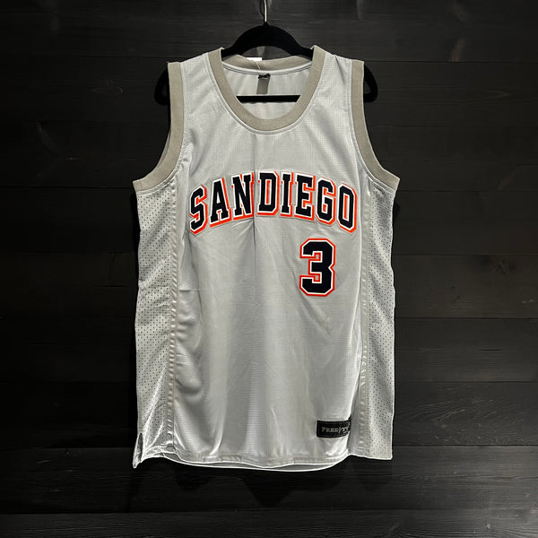 A-013m CUSTOM Name # Gray Navy Orange Basketball Jersey - MADE TO ORDER