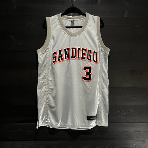 A-013m CUSTOM Name # Gray Navy Orange Basketball Jersey - MADE TO ORDER