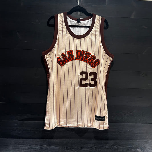 A-012 #23 Creme Pinstripes Off Ctr 19-002