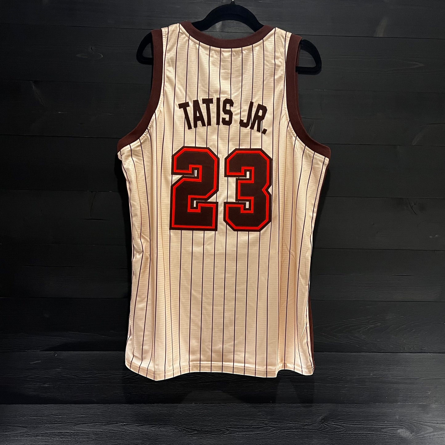 A-012 #23 Creme Pinstripes Off Ctr 19-002