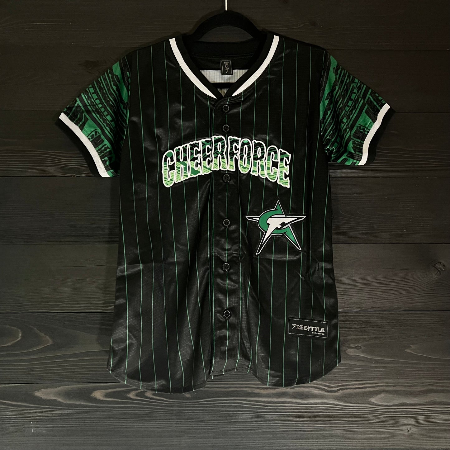 24-9045m CHEERFORCE Black Green Baseball- MADE TO ORDER