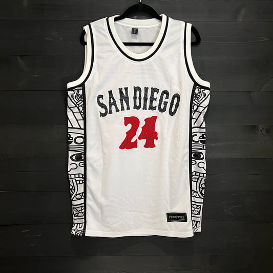 C-014a GWYNN #24 AZTECS White Hieroglyphics - AVAIL STOCK