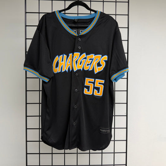 B-041a #55 Black Powder Yellow Gold Baseball - AVAILABLE STOCK