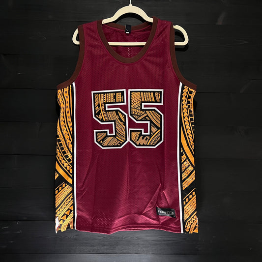 T-001a #55 Maroon Gold Black Tribal - ALL SIZES