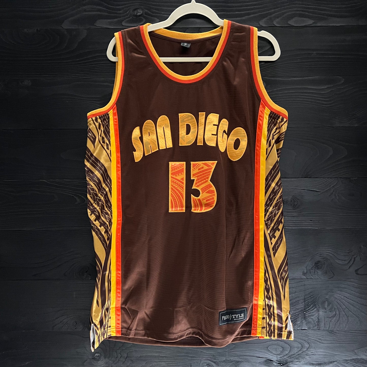 A-002m #13 Brown Orange Tribalz  - MADE TO ORDER - ALL SIZES