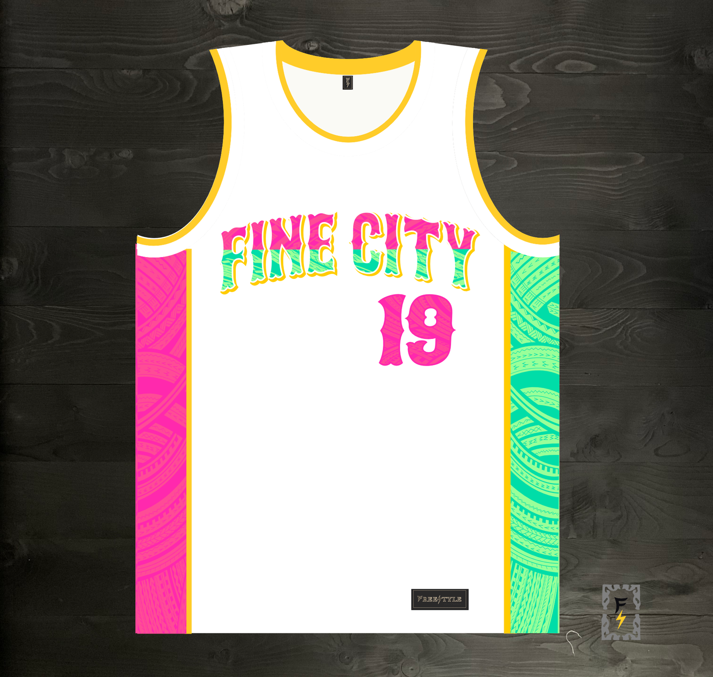 A-003m CUSTOM White Mint Pink Tribalz Basketball Jersey ALL SIZES - MADE ORDER