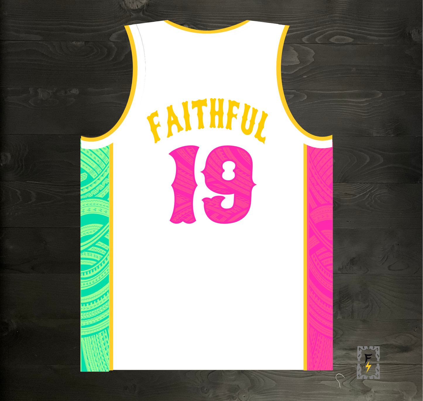 A-003m CUSTOM White Mint Pink Tribalz Basketball Jersey ALL SIZES - MADE ORDER