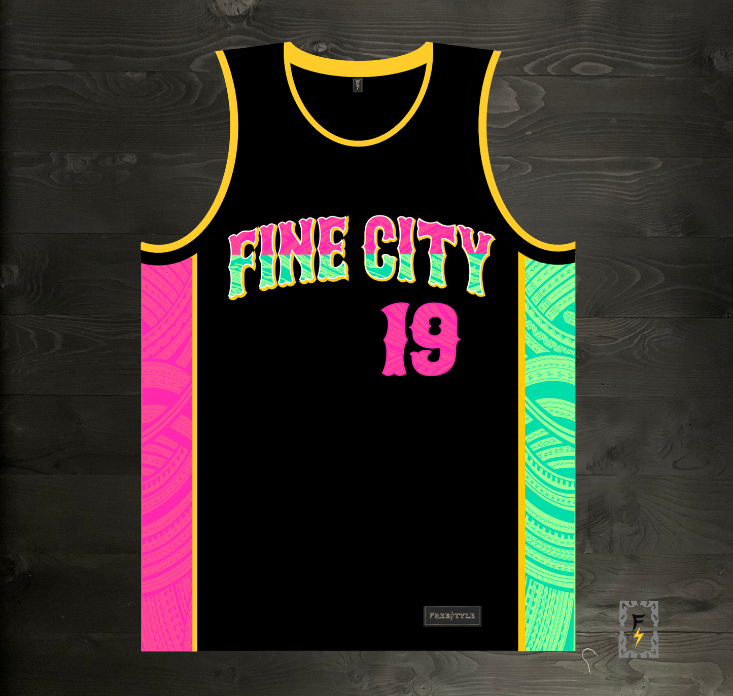 A-004m CUSTOM Black Mint Pink Tribalz Basketball Jersey ALL SIZES - MADE ORDER