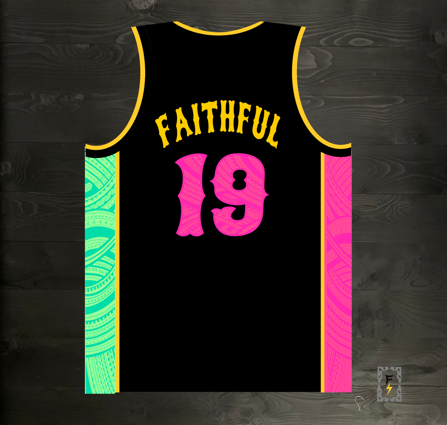 A-004m CUSTOM Black Mint Pink Tribalz Basketball Jersey ALL SIZES - MADE ORDER