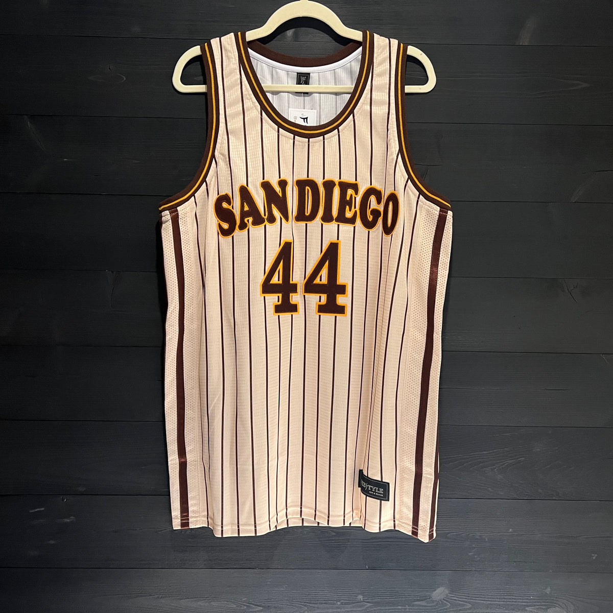 Men #44 - Sand Creme Brown Pinstripes | AM-006a
