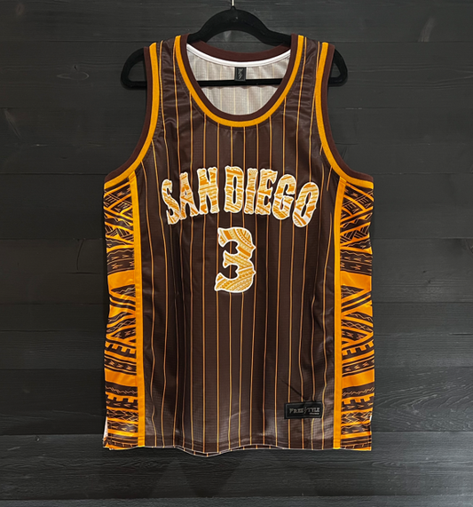 A-011a #3 Brown White Yellow Pinstripes 1027