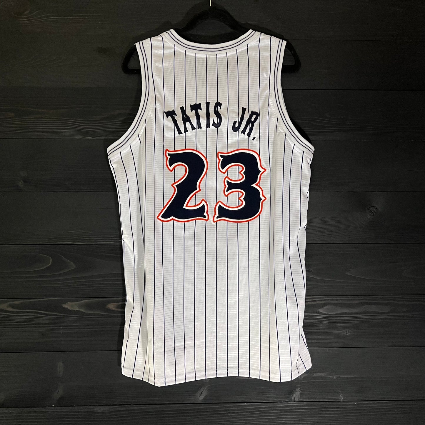 A-019m #23 White Navy Orange Pinstripes Tribalz - MADE TO ORDER - ALL SIZES