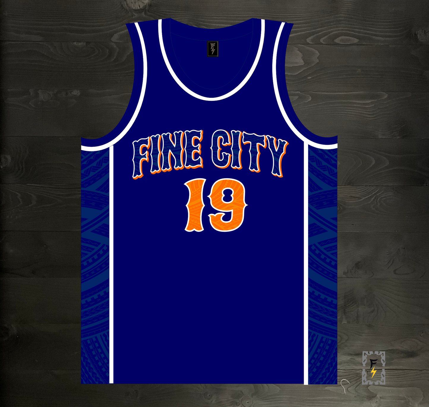 A-022m CUSTOM Navy Orange White Tribalz Basketball Jersey ALL SIZES - MADE ORDER