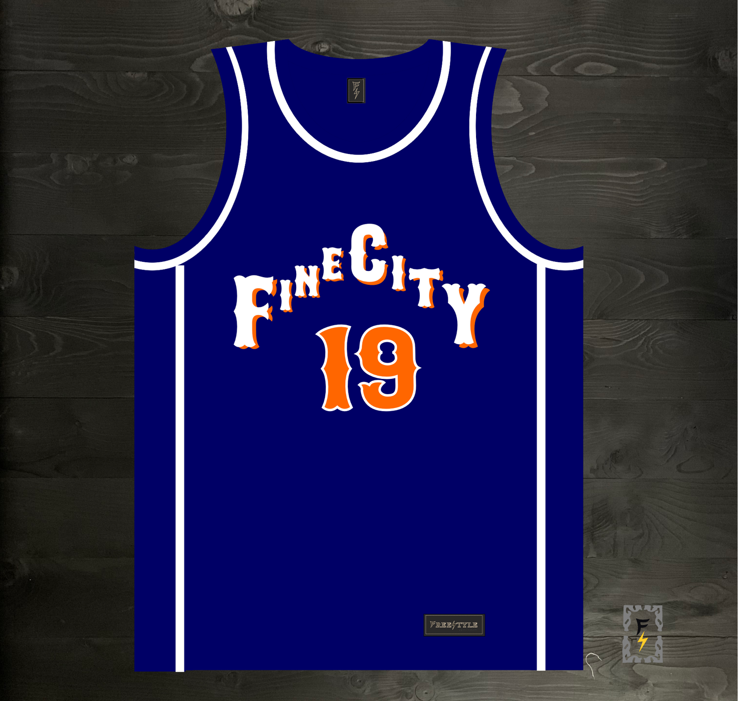 A-027m CUSTOM Pyramid Navy Orange WhiteBasketball Jersey ALL SIZES - MADE ORDER