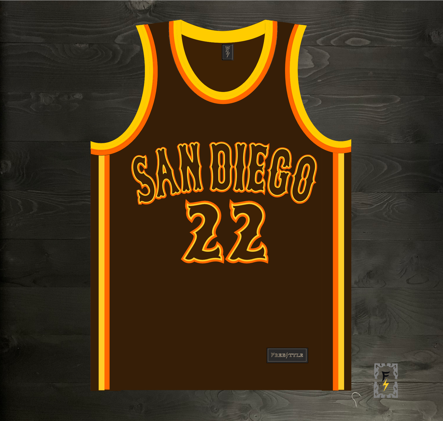 A-103m #22 MILLER TIME Brown Orange Yellow on Brown - MADE TO ORDER