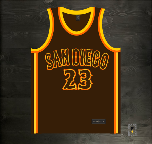 A-103m #23 EL NINO Brown Orange Yellow on Brown - MADE TO ORDER