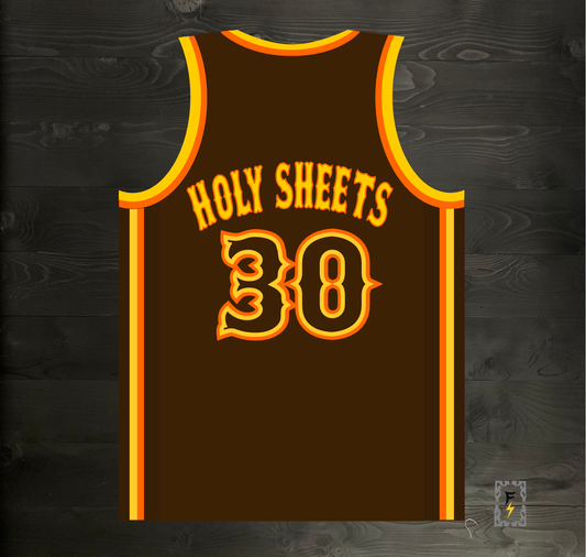 A-103m #30 HOLY SHEETS Brown Orange Yellow on Brown - MADE TO ORDER