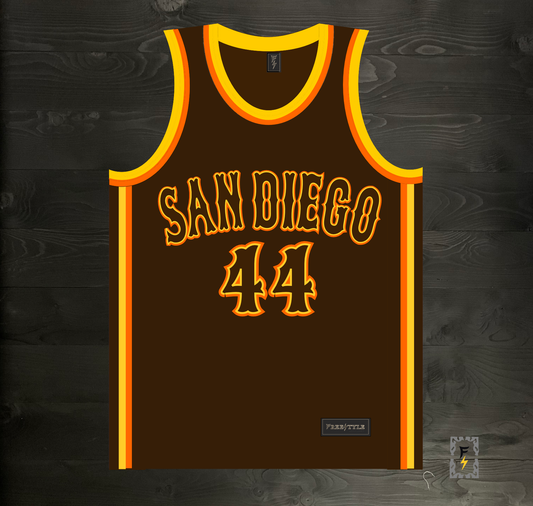 A-103m #44 NO NO JOE Brown Orange Yellow on Brown - MADE TO ORDER