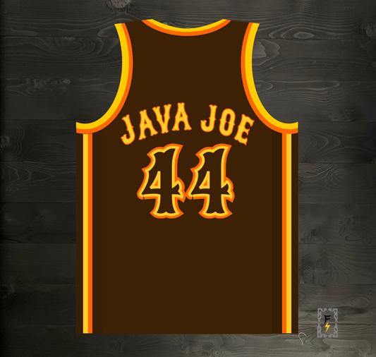 A-103m #44 JAVA JOE Brown Orange Yellow on Brown - MADE TO ORDER