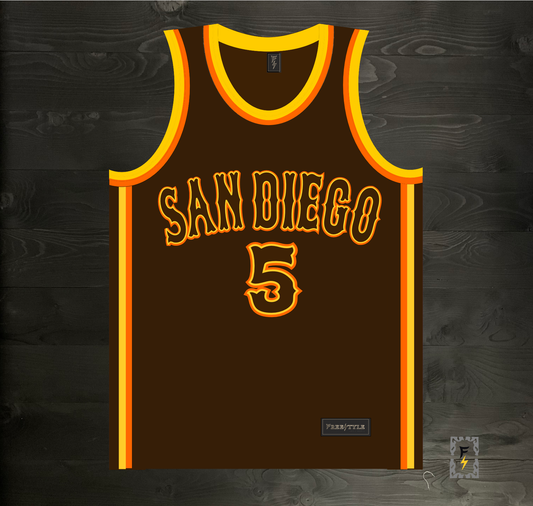 A-103m #5 LASER RAMON Brown Orange Yellow on Brown - MADE TO ORDER