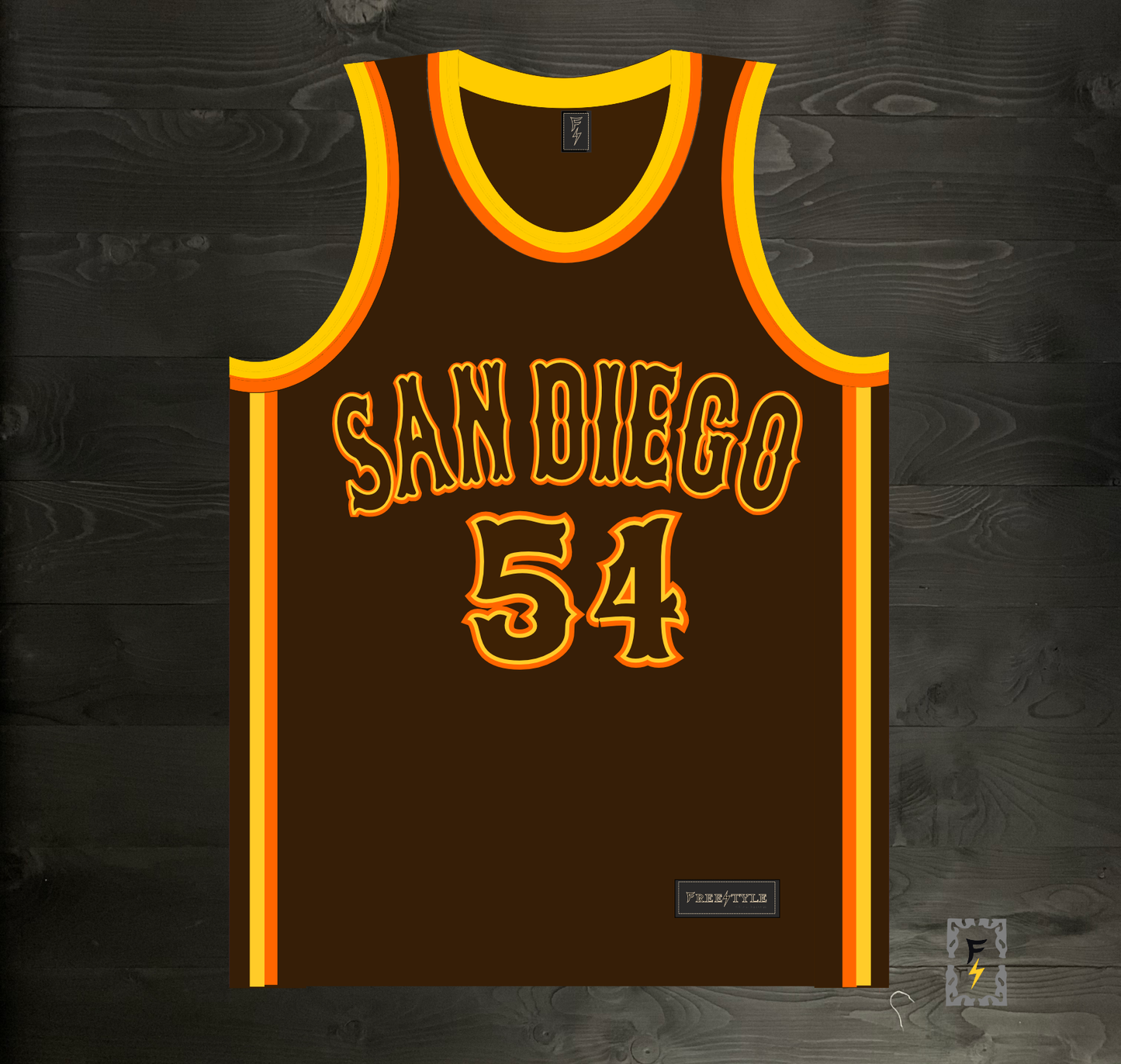 A-103m #54 FERMINATOR Brown Orange Yellow on Brown - MADE TO ORDER