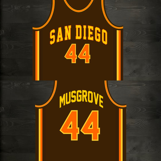 A-115m #44 Brown Yellow Orange Basketball Jersey - MADE TO ORDER