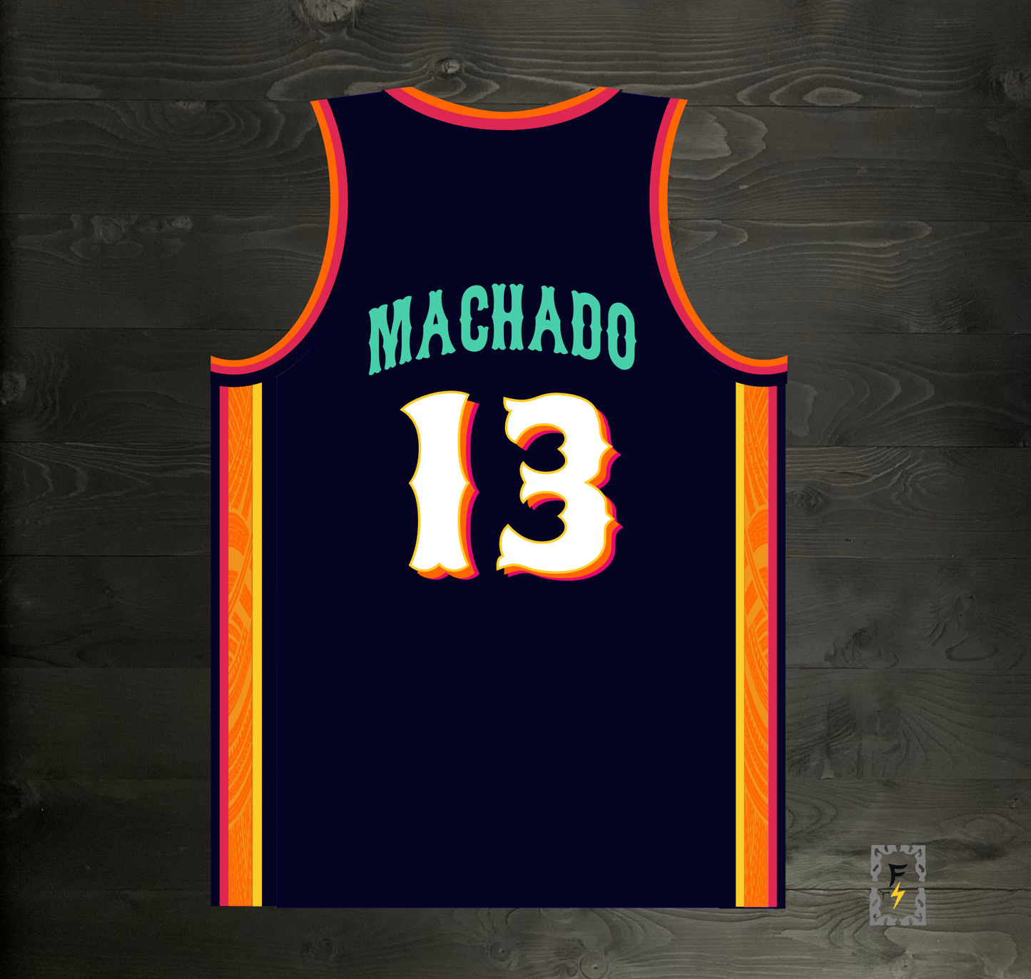 A-120m #13 Navy Orange White Pink Basketball Jersey - MADE TO ORDER
