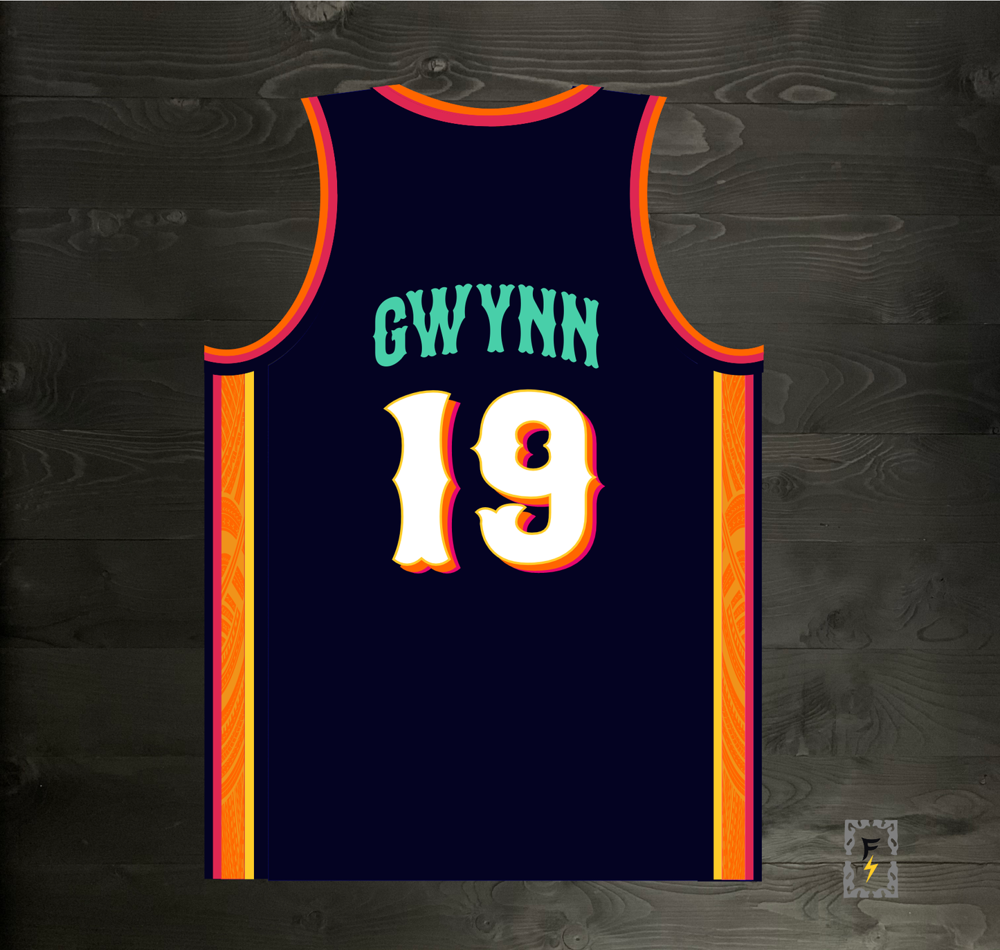 A-120m #19 Navy Orange White Pink Basketball Jersey - MADE TO ORDER