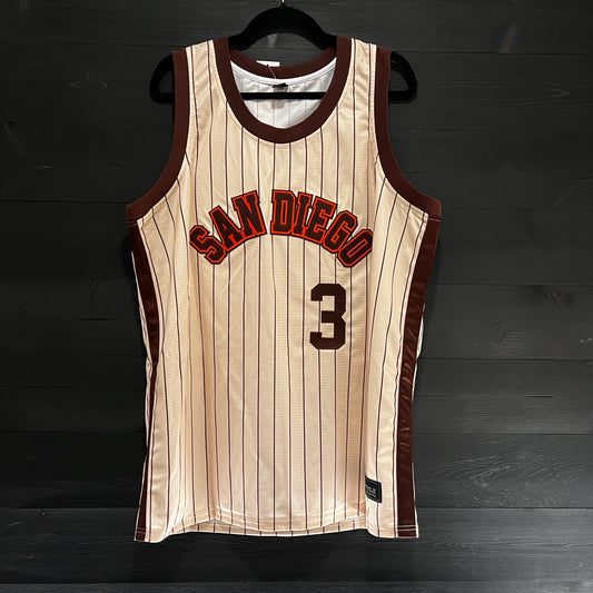A-012a #3 Creme Orange Brown Pinstripes - ALL SIZES