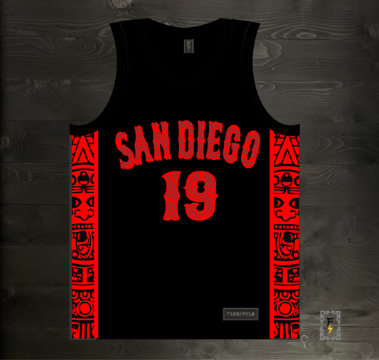 C-013m GWYNN #19 AZTECS Black Hieroglyphics - MADE TO ORDER