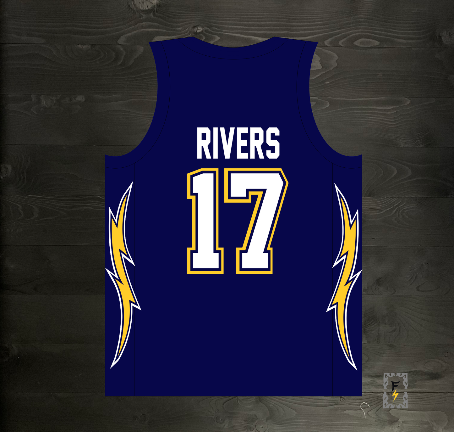 B-019m RIVERS #17 BOLTS 1990 Navy - MADE TO ORDER