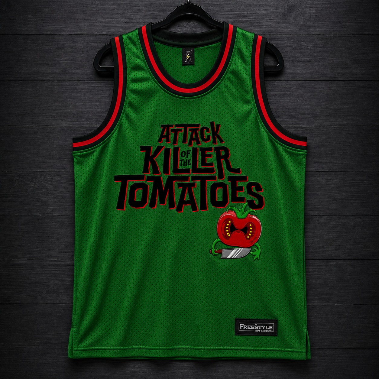 V-103m Attack of the Killer Tomatoes Green Basketball Jersey - PRE-ORDER