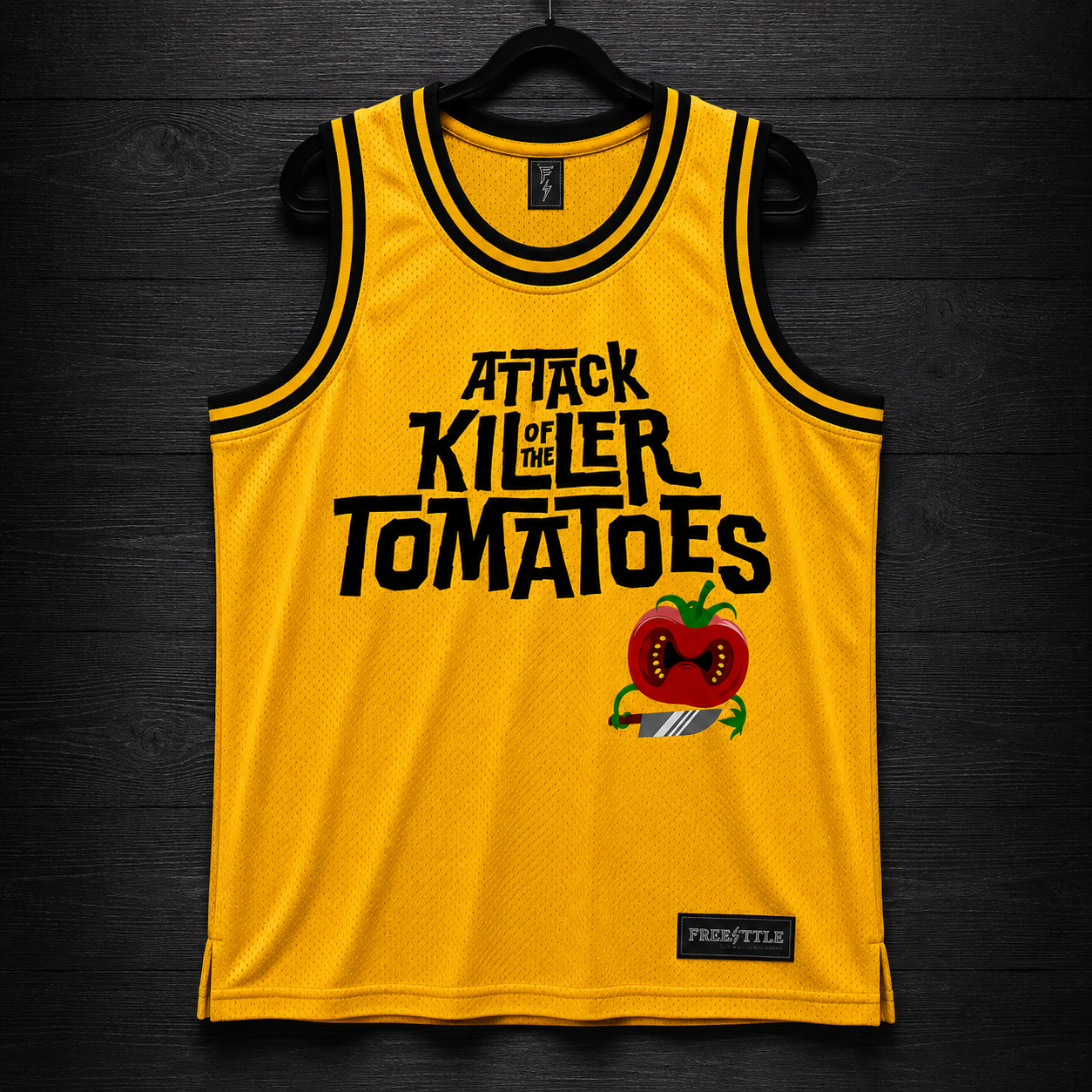 V-102m Attack of the Killer Tomatoes Yellow Basketball Jersey - PRE-ORDER