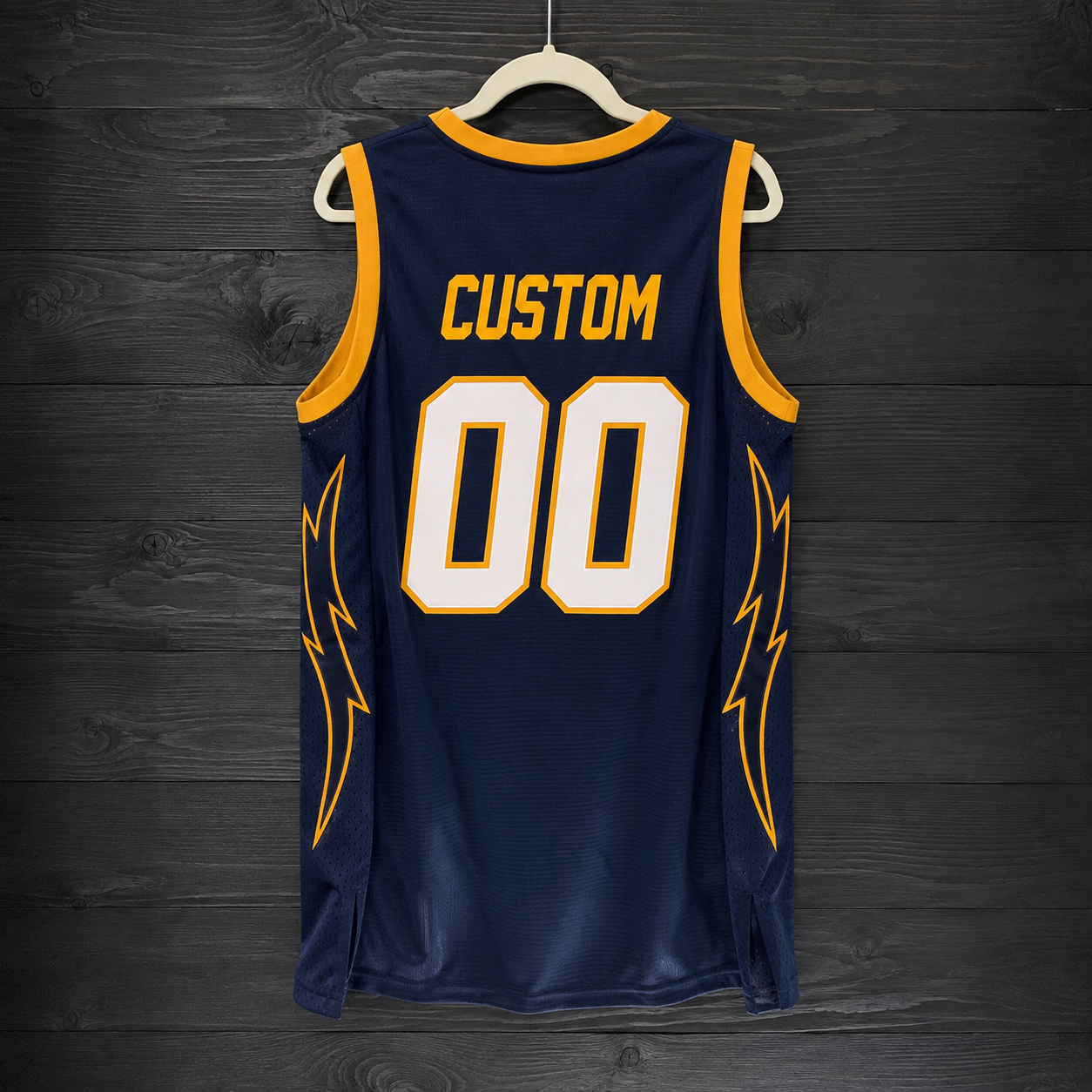 B-006m CUSTOM Name and # Navy Blue Yellow Gold Basketball Jersey - MADE TO ORDER