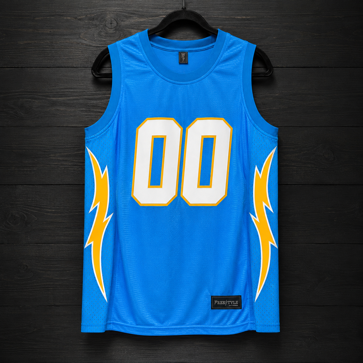 B-030m CUSTOM Name and # Solid Powder Blue White Yellow Gold Basketball Jersey - MADE TO ORDER (Copy)