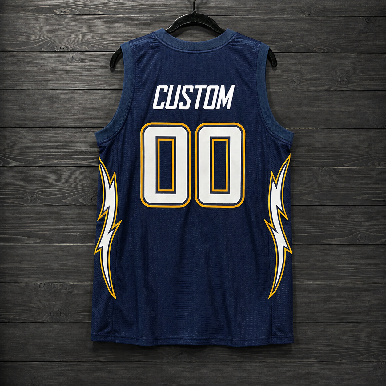 B-031m CUSTOM Name and # Navy White Yellow Gold Basketball Jersey - MADE TO ORDER