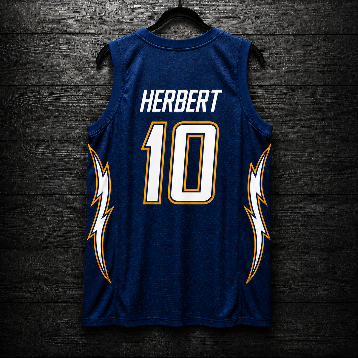 B-031m #10 Navy White Yellow Gold Basketball Jersey - MADE TO ORDER